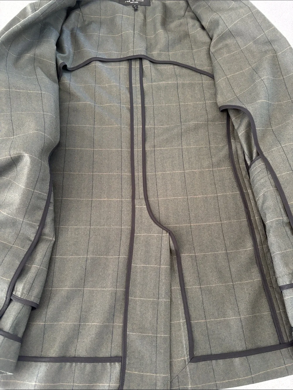 rag & bone Olive Green Windowpane Blazer